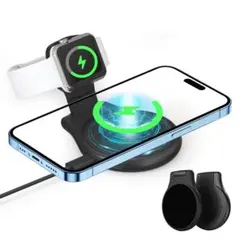 ワイヤレス充電器 MagSafe 15W急速充電【2台同時充電・折りたたみ