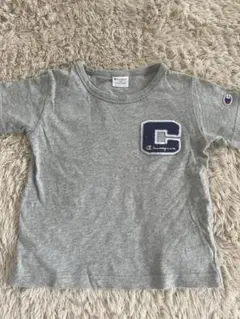 【120cm】チャンピオン Tシャツ 120 グレー ビッグCロゴ 半袖