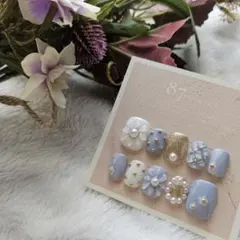 ネイルチップ【ブルーデイジー】