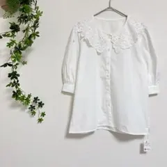 ［INGNI］レース襟付きシャツ（M）五分袖 ブラウス ガーリー