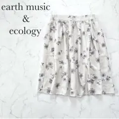 【アースミュージックアンドエコロジー】ギャザーフラワーミニスカート 花柄 ミニのサムネイル