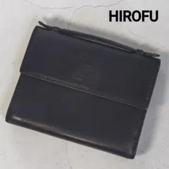 HIROFU 二つ折り財布 ネイビー レザー - メルカリ