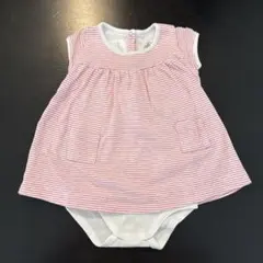 プチバトー　6m 67cm 赤と白のストライプ ワンピース