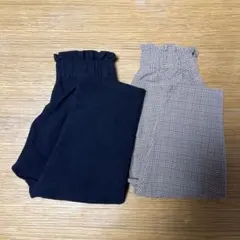 GU パンツ 2枚セット 黒 チェック柄　100サイズ