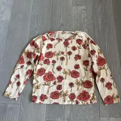 mini rodini バラ花柄 長袖カットソー 110cm