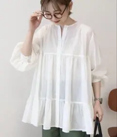 新品　未使用AMERICAN HOLIC シアーティアードロングブラウス