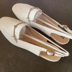 新品未使用　ファビオルスコーニ　36 ローファー型バックストラップサンダル　白