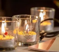 ＜Disney＞ ディズニープリンセスガラスキャンドルホルダー＆和ろうそく　5組