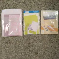 レターセット 3点セット 花柄・チェック柄