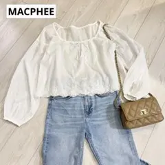 MACPHEE マカフィー エンブロイダリー 刺繍 コットンブラウス ホワイト
