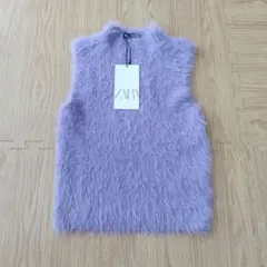 【新品タグ付】ZARA フェイクファートップス シャギーベスト Sのサムネイル