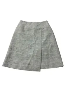 e362☆UNTITLEDグレー チェック柄 ツイードスカート