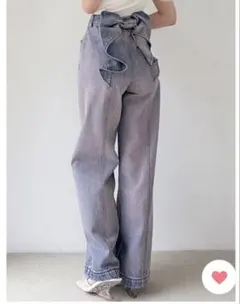 7月末まで、RESEXXY バックリボンデニムパンツ　sサイズのサムネイル