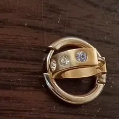 片耳用フープピアス金色2個セットジルコニア付き