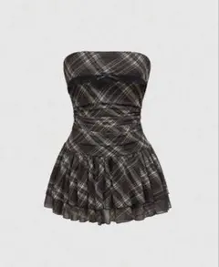 shein チェック柄 ミニワンピース