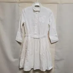 Ehyphen world gallery 長袖 シャツワンピース ホワイト