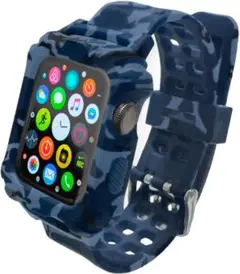 高級 アップルウォッチ バンド コンパチブル 42mm 44mm 迷彩 一体型