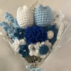【父の日】カーネーション花束、編み物、ハンドメイド