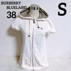 BURBERRY BLUELABELフーディージップアップ　ノバチェック　半袖