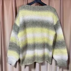 niko and... ニコアンド グラデーション ボーダー ニット セーター