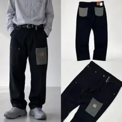 90s KarlHelmut バギーパンツ フランネル 刺繍 チェック オリーブ