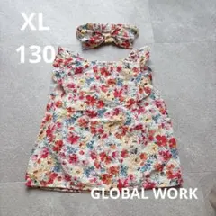 グローバルワーク　XL 130 tシャツ トップス　綿100% 花柄