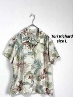 週末セール★【Tori Richard】ハワイ製　アロハシャツ　ボタニカル柄　Lのサムネイル