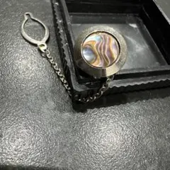 天然貝 ネクタイピン 紫 マーブル 未使用