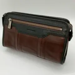 【美品】TAKEO KIKUCHI セカンドバッグ オールレザー バイカラーのサムネイル