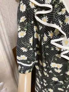 ちょいセール開催中‼️80's美品！前開きワンピース ドット+花柄Vintage