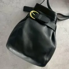 美品 OLD COACH オールドコーチ 4156 巾着 ブラック レザー オールドコーチ COACH ショルダーバッグ 4156 oldcoach 巾着型