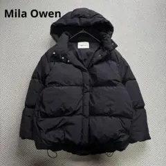 상태좋음 Mila Owen ダウンジャケット フード着脱可能 2way 黒 フリー