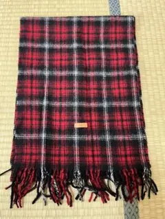 FRED PERRY 赤黒チェック マフラー