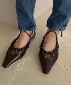 AMERI Vintage ダークブラウン ポインテッドトゥ ミュールのサムネイル