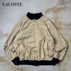 【古着】LACOSTEリバーシブルスイングトップブルゾンベージュ×ネイビー L
