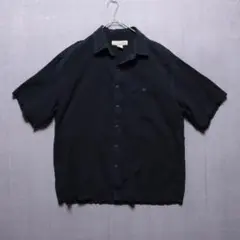 ISLAND REPUBLIC 2542 シルク 半袖シャツ XL 黒