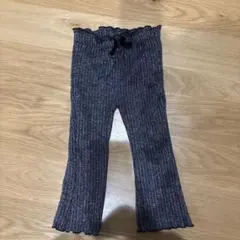 ZARA ブラックシルバーフレアボトムス