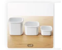 野田琺瑯スクウェアM シール蓋付 食品保存容器2個セットのサムネイル