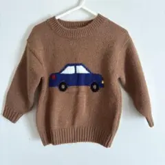 プティマイン petit main 車ニットブラウンS