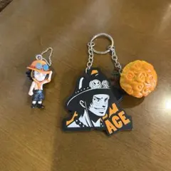 ワンピース　ポートガス・D・エース　メラメラの実　キーホルダーセット