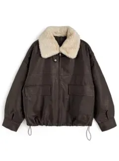 GRL ファーティペット付き襟2Wayレザードロストブルゾン【fo2184】