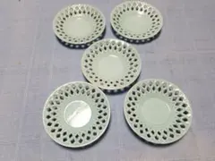 新品　未使用　有田焼き　透かし編み　陶磁器製茶托5枚セット
