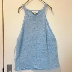 loveriche ニット キャミソール Lサイズ 水色 ホルターネック 春夏