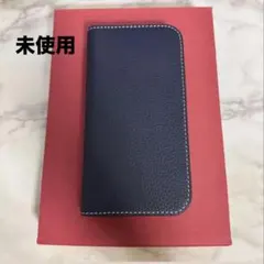 ボナベンチュラ iPhone 15 pro ケース 本革 オレンジ ネイビー