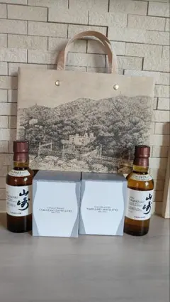 山崎ミニボトル180ml ２本 蒸溜所限定タンブラー２個 セット おまけ付き