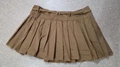 ZARA ブラウン プリーツスカート ベルト付き