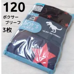 男児ボクサーブリーフ 120㎝ 3枚 星・恐竜 男の子 ボーイズ キッズ パンツ