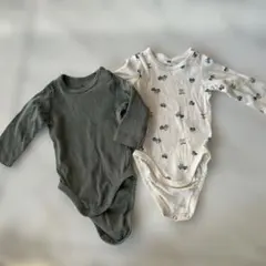H&M オーガニックコットン ボディスーツ 2枚セット