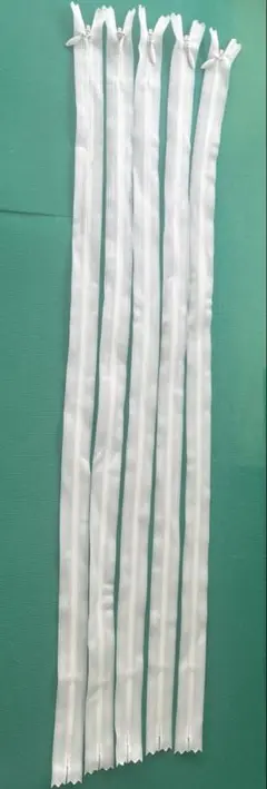 白の裏使いファスナー　5本セット