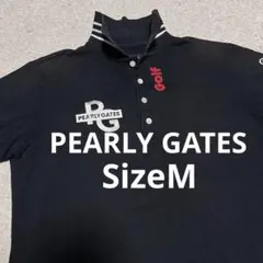 ガ*ん様 訳あり】パーリーゲイツ 半袖 ポロシャツ ロゴ 襟ボーダー ブラック